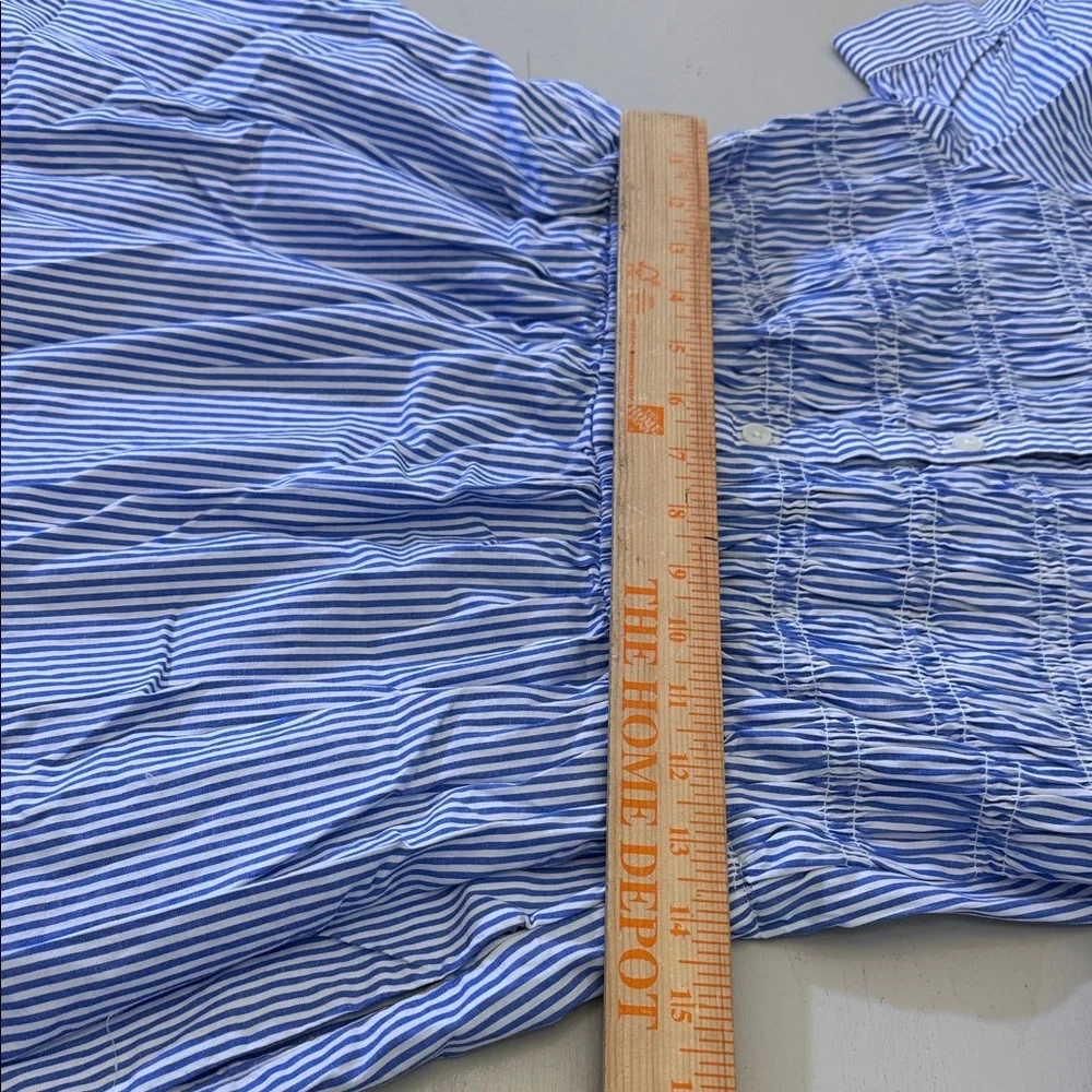 CLEAROUT J. Crew Striped smocked shirt-dress Size Small - Picture 7 of 9